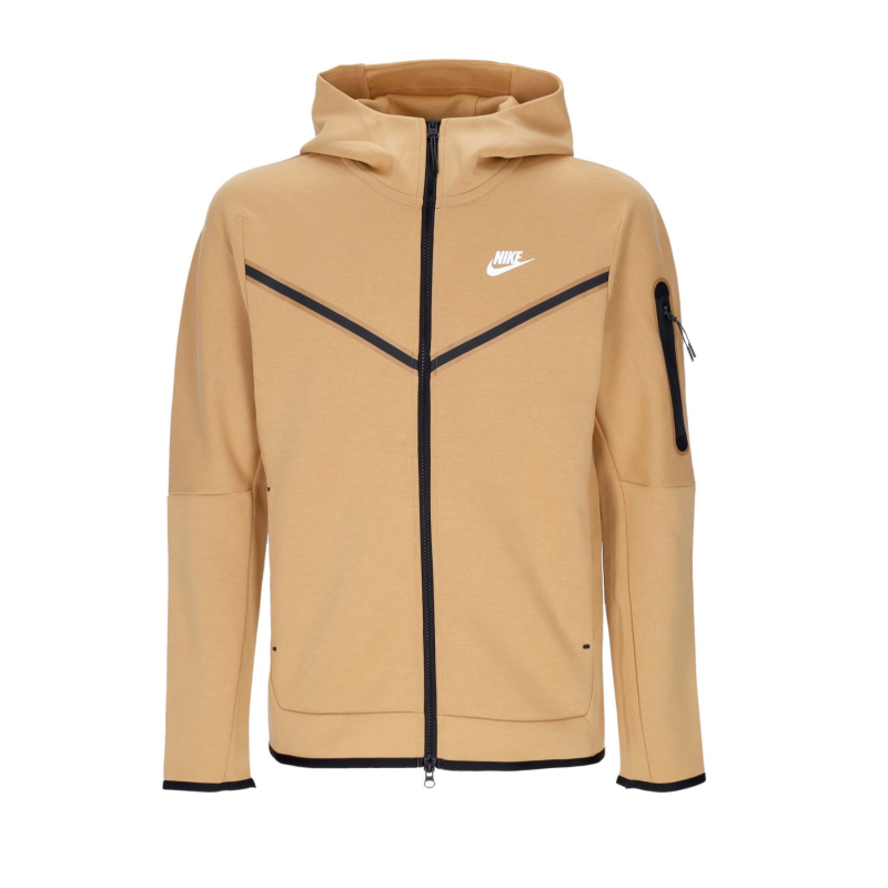 Leichtes Sweatshirt mit Kapuze mit ReiBverschluss fur Herren, Sportswear Tech Fleece Hoodie Elemental Gold/Segel