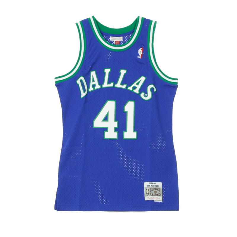 Herren-Basketball-Tanktop Nba Swingman-Trikot Hardwood Classics Nr. 41 Dirk Nowitzki 1998–99 Dalmav Road Original-Teamfarben