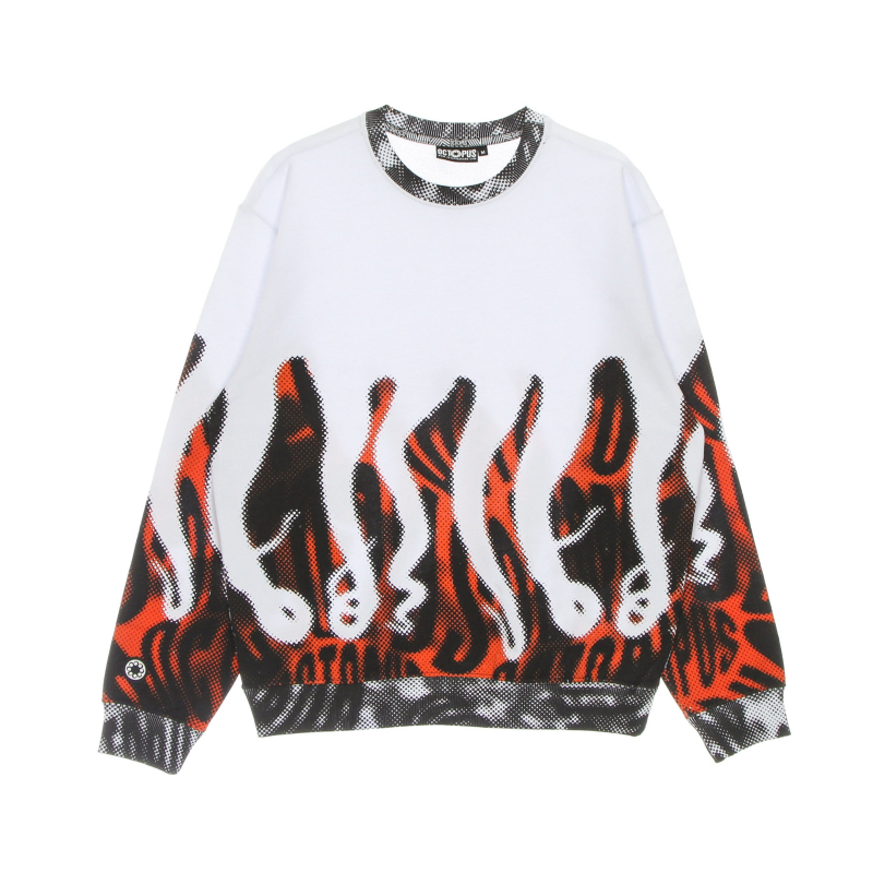 Leichtes Herren-Sweatshirt mit Rundhalsausschnitt, Halftone Crew, WeiB