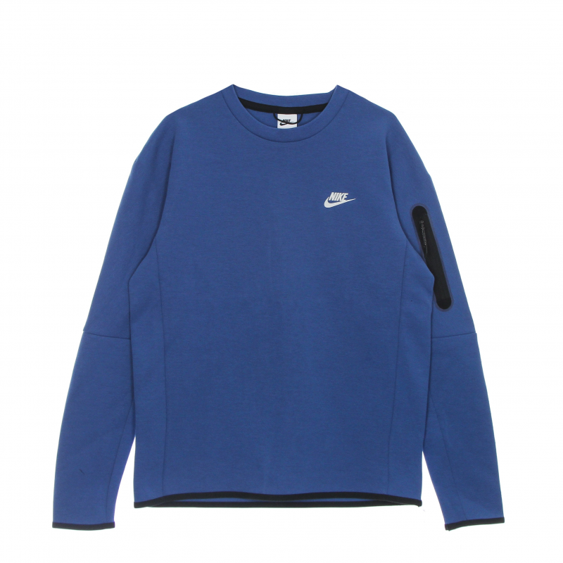 Leichtes Herren-Sweatshirt mit Rundhalsausschnitt, Sportswear Tech Fleece Dk Marina Blue/Light Bone
