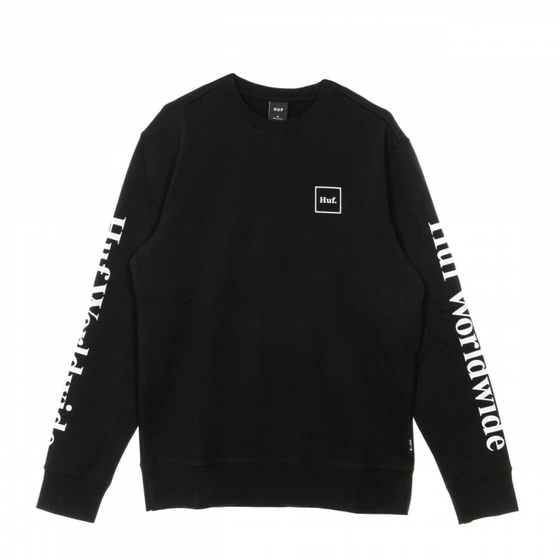 Essentials Domestic Crew Herren-Sweatshirt mit Rundhalsausschnitt, Schwarz