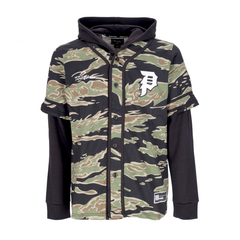 Herren Kapuzenjacke Tiger Two-fer Baseball Jersey Camouflage