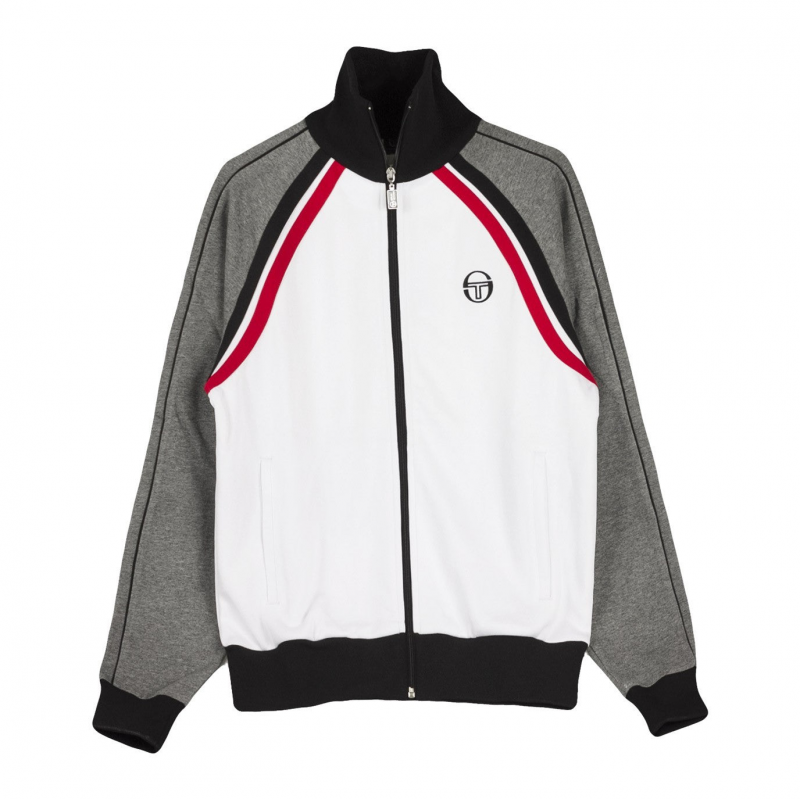 Ghibli Tracktop Herren-Trainingsjacke WeiB/Dunkelgrau/Melange