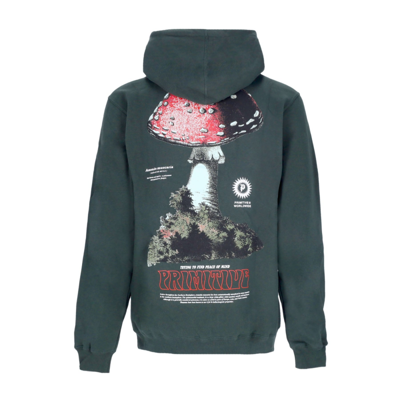 Herren-Kapuzenpullover mit roter Mutze, Jagergrun