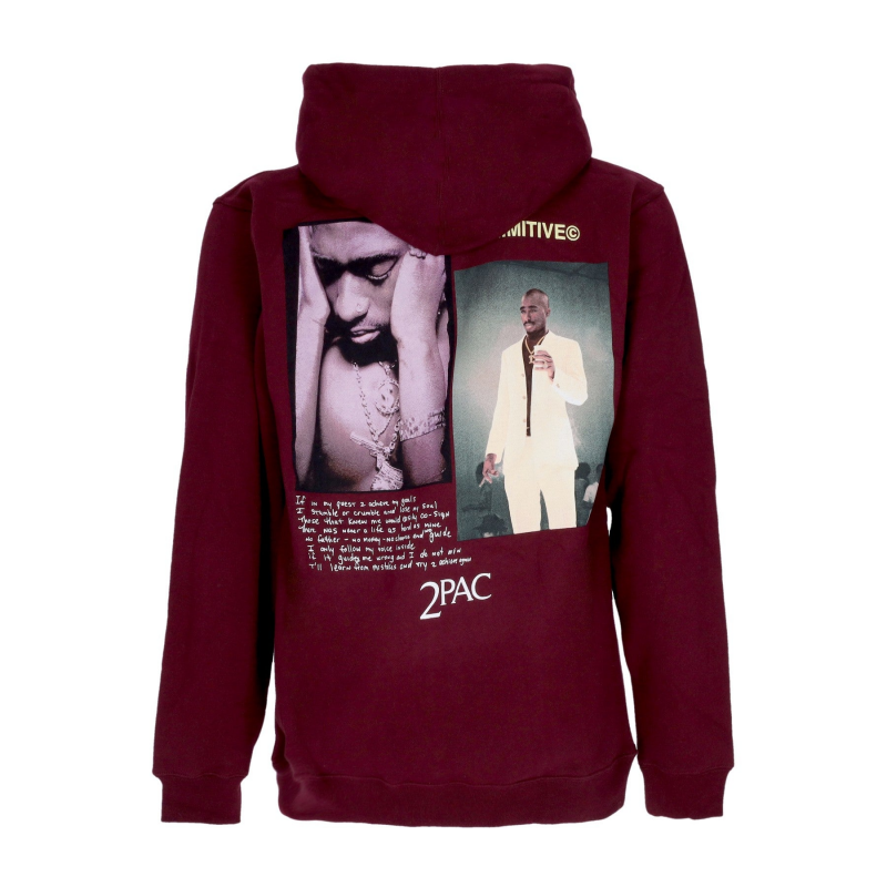 Voice Hood X Tupac Herren-Hoodie Burgunderrot