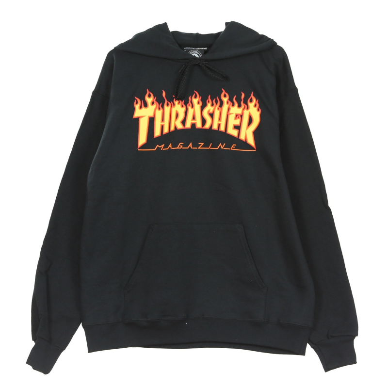 Herren Kapuzenpullover Flame Hood Schwarz/Gelb