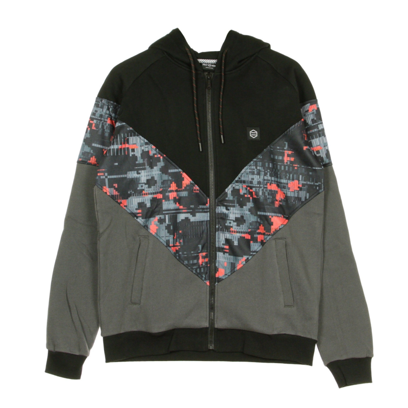 Herren Virtual Zip Hoodie Schwarz/Glitch Camo
