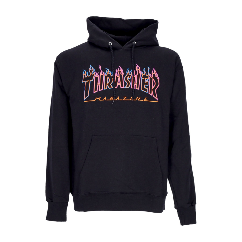 Herren-Sweatshirt „Double Flame Neon Hood“ Schwarz/Neon