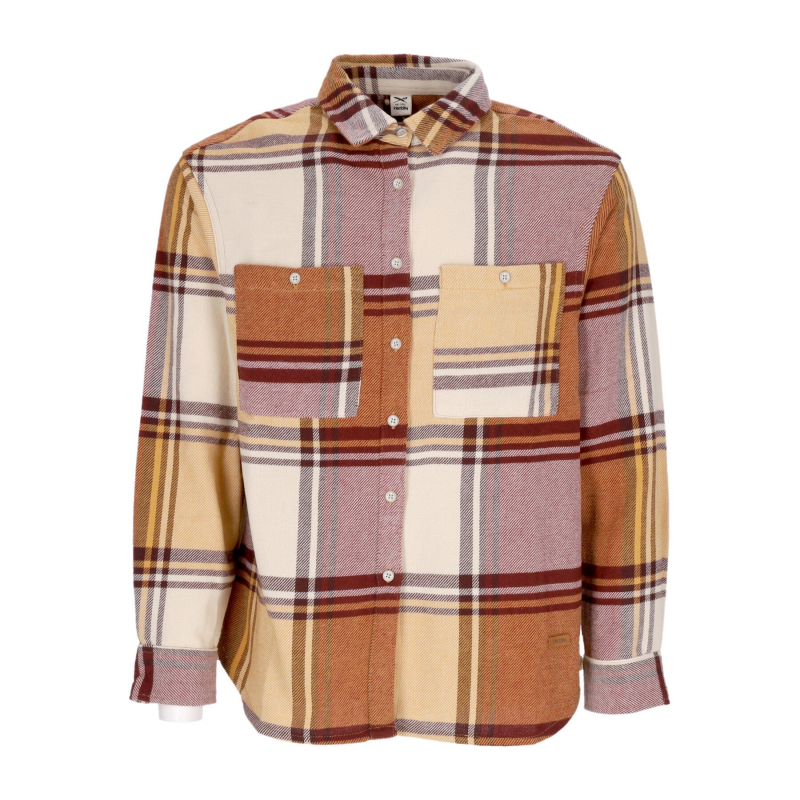 Damen Langarmshirt Flannie Shirt Dunkelrot