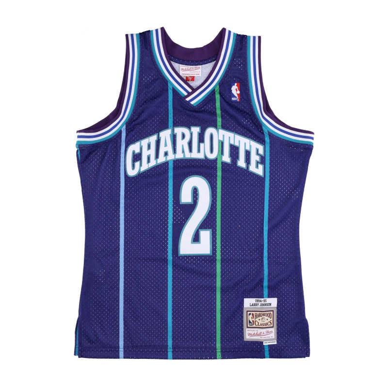 Herren-Basketball-Tanktop Nba Swingman Jersey Hardwood Classics Nr. 2 Larry Johnson 1994–95 Chahor Original-Teamfarben