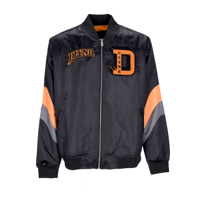 Billy Goat Satin Jacket Herren Bomberjacke Schwarz/Orange