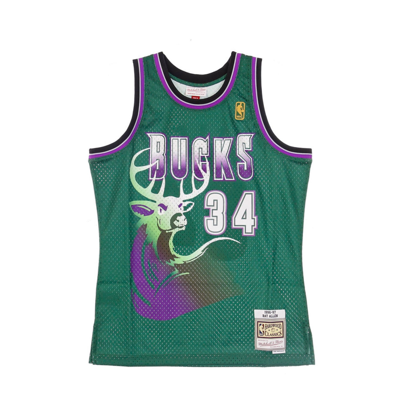 Herren-Basketball-Tanktop Nba Swingman Jersey Hardwood Classics Nr. 34 Ray Allen 1996–97 Milbuc Alternative Original-Teamfarben