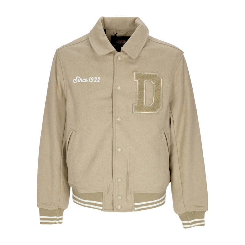 Vale College-Jacke fur Herren, Varsity-Bomberjacke, Khaki
