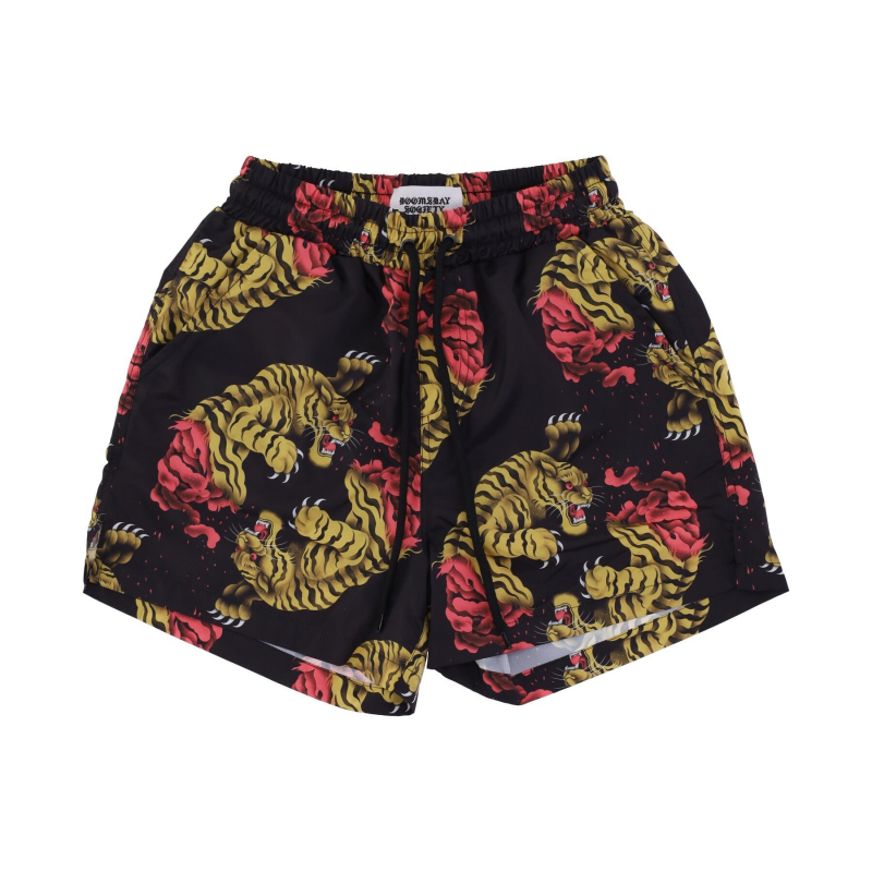 Endless Fight Boardshorts Herren Badeshorts Schwarz Alloverprint