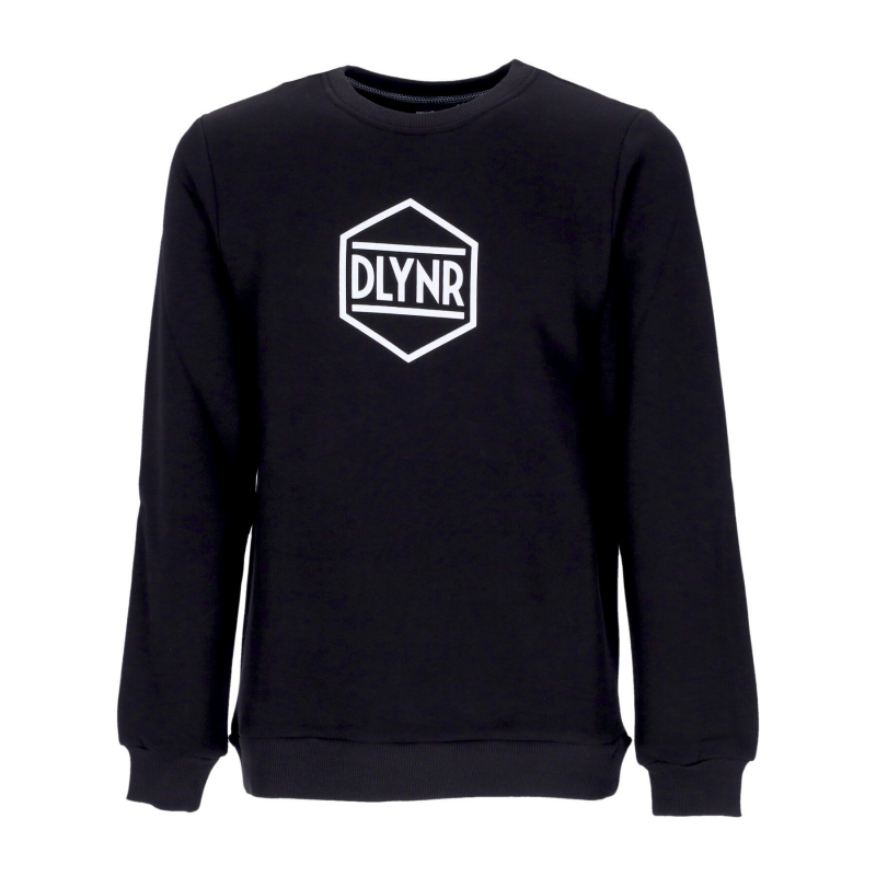 Herren-Sweatshirt mit Rundhalsausschnitt, Logo, Schwarz