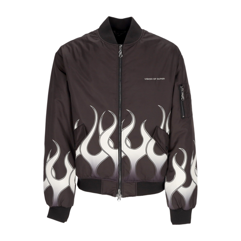 Flames Bomber Herren Bomberjacke Schwarz/WeiB