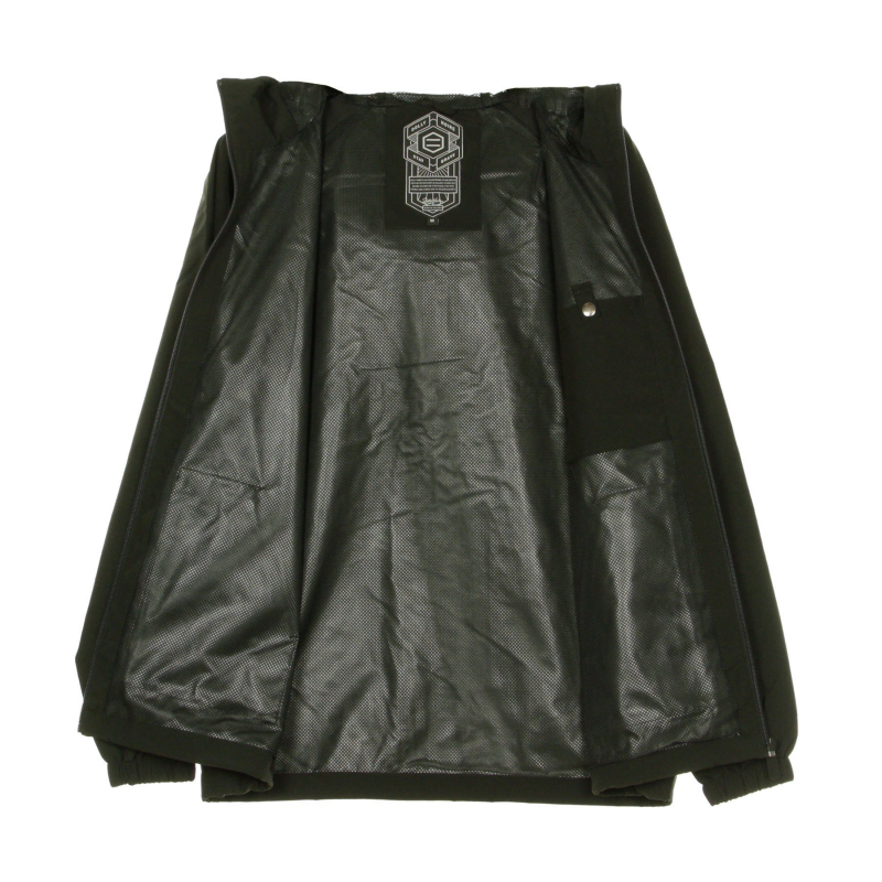 Hellschwarze Herren-Windjacke mit durchgehendem ReiBverschluss