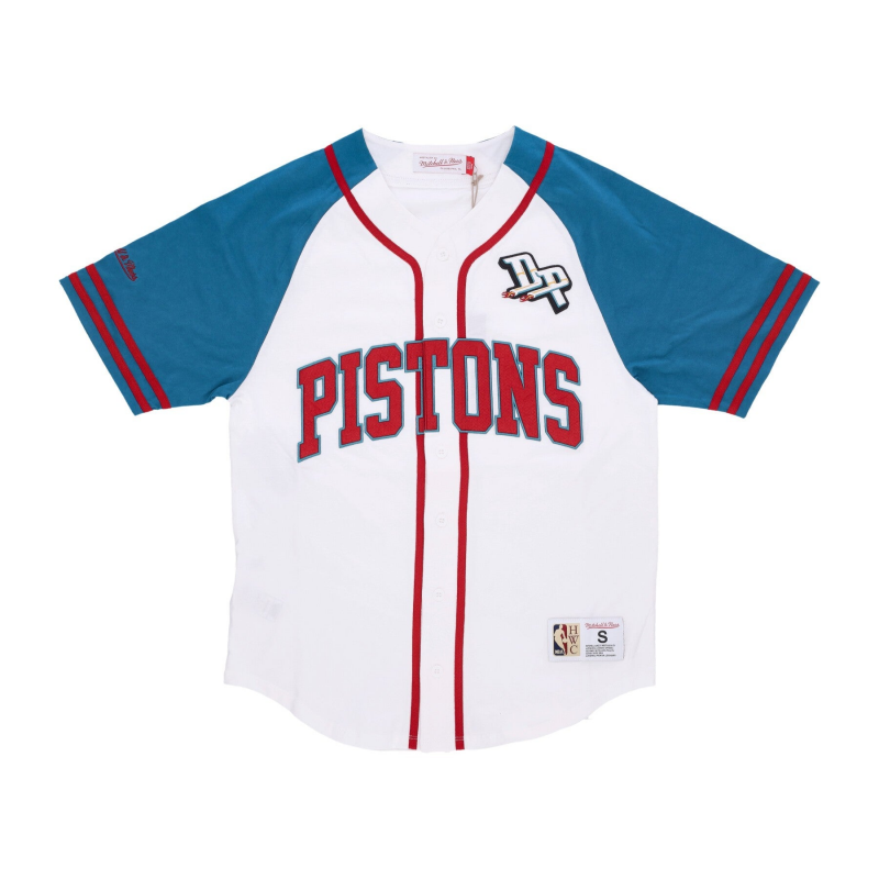 Herren-Jacke mit Knopfen, Nba Practice Day, Knopfleiste vorne, Jersey, Hardwood Classics Detpis