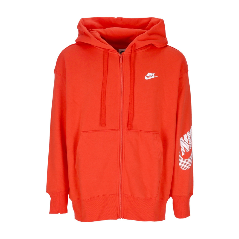 Damen-Kapuzenpullover mit ReiBverschluss, Sportswear Dnc Fleece, durchgehender ReiBverschluss, Picante Red
