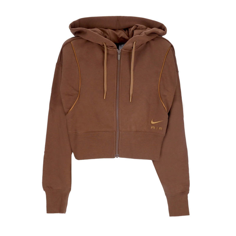 Damen-Kapuzenpullover mit ReiBverschluss, Sportswear Air Fleece, durchgehender ReiBverschluss, Cacao Wow/Ale Brown/Ale Brown