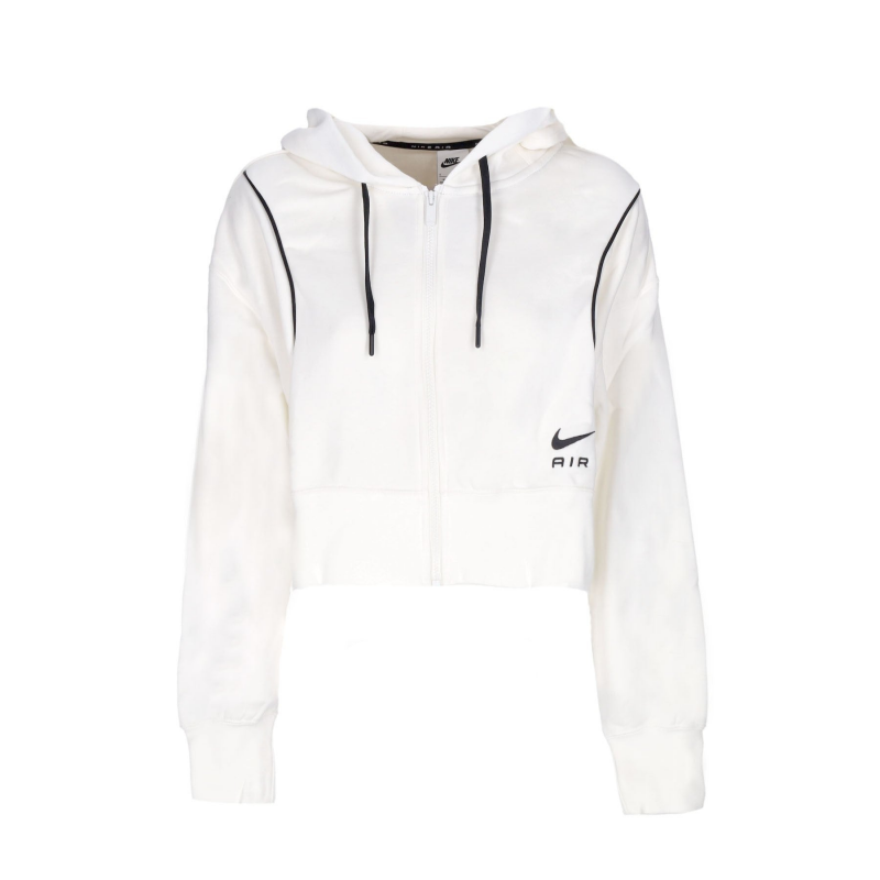 Damen-Kapuzenpullover mit ReiBverschluss, Sportswear Air Fleece, durchgehender ReiBverschluss, Segeltuch/Schwarz/Schwarz