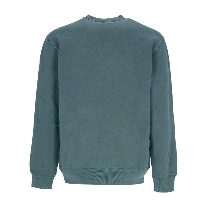 Duster Crewneck Discovery Green Garment Dyed Leichtes Herren-Sweatshirt mit Rundhalsausschnitt