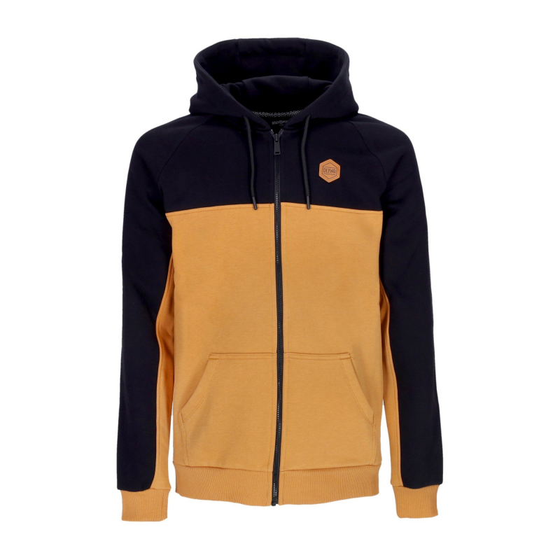 Herren Section Insert Zip Hoodie Schwarz/Khaki