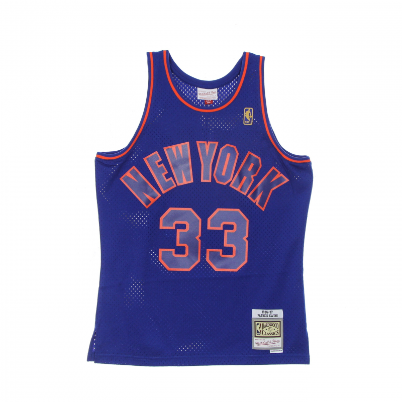 Herren-Basketball-Tanktop Nba Swingman Jersey Hardwood Classics Nr. 33 Patrick Ewing 1996–97 Neykni Royal