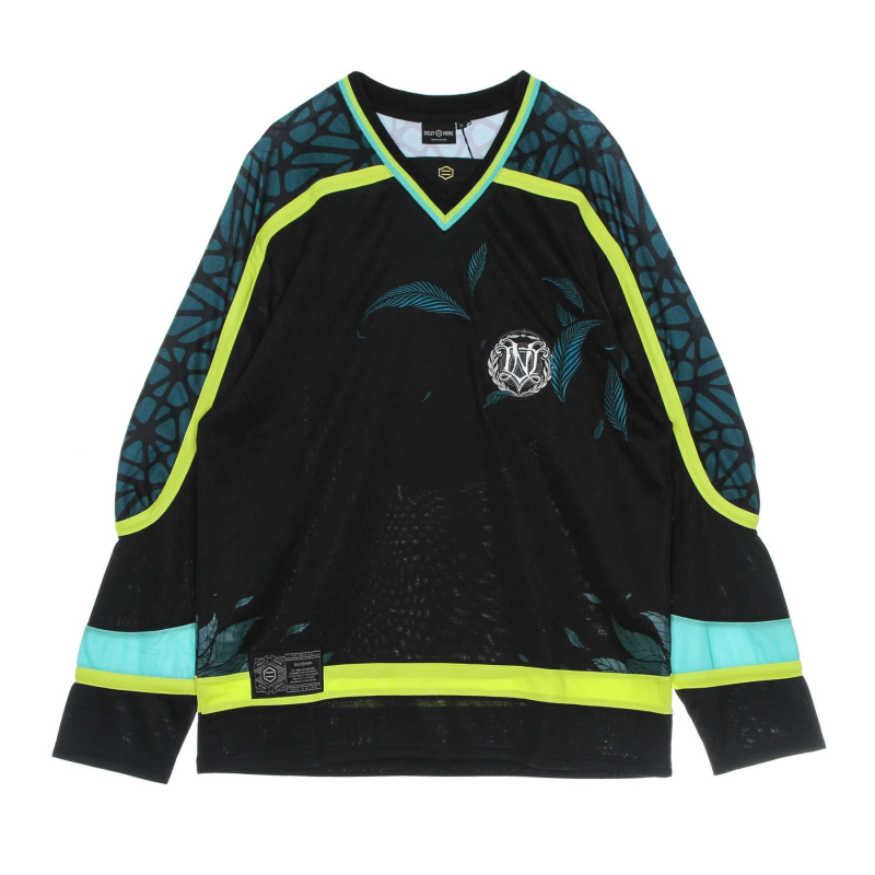 Herren Langarm Hockey Winter T-Shirt L/s Tee Schwarz