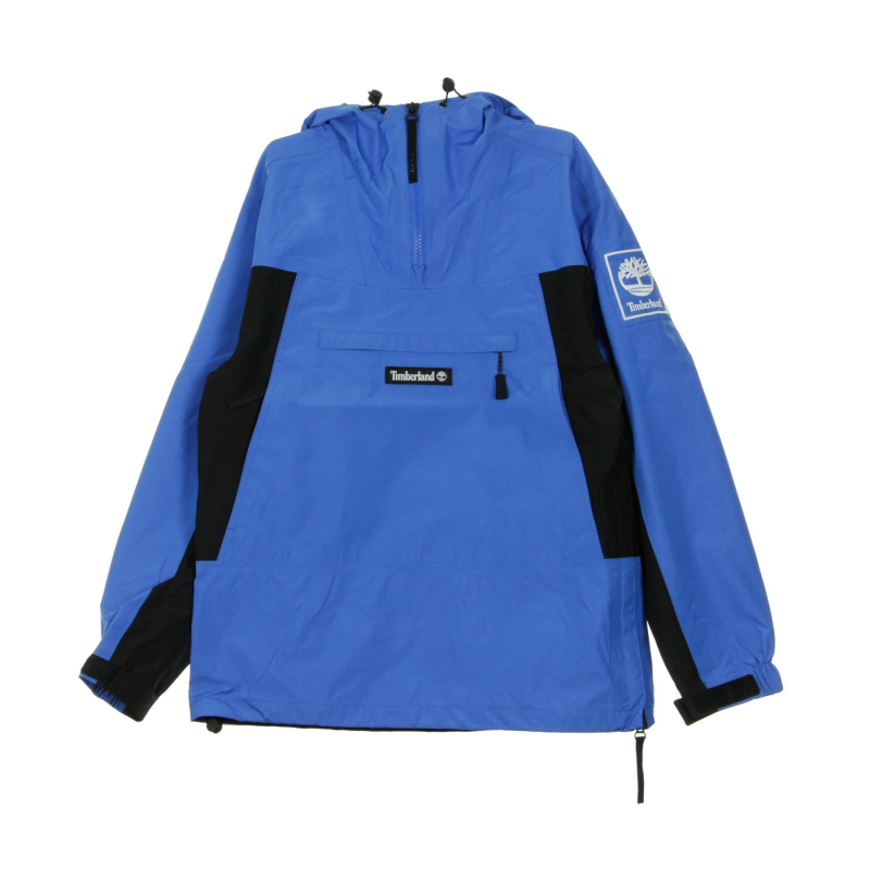 Abnehmbarer, wasserdichter Windjacke-Pullover fur Herren, kraftiges Blau, linear