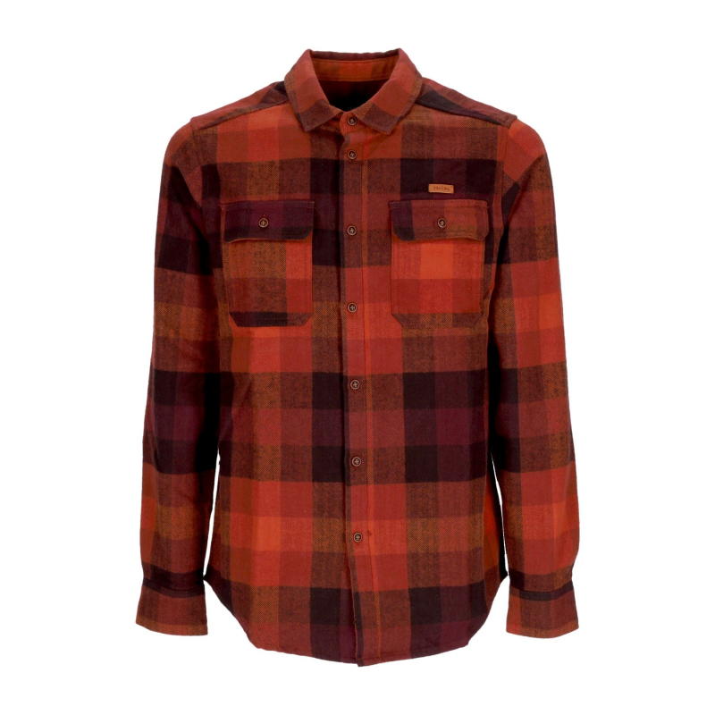 Herren Langarmhemd Lumber Fella Shirt Rot/Braun