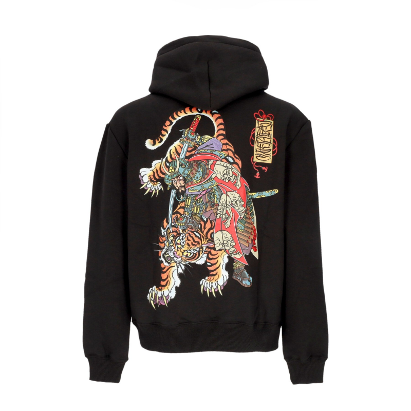 Tiger und Soldat Hoodie Schwarzer Herren Kapuzenpullover