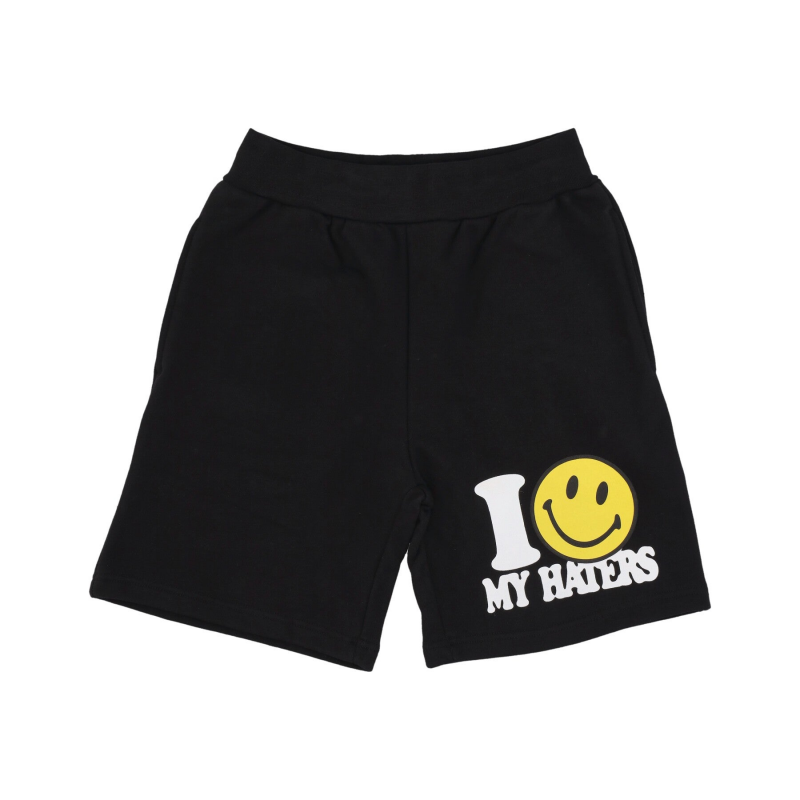 Sweatshirt Herren Kurze Trainingshose Smiley Haters Sweatshorts Schwarz