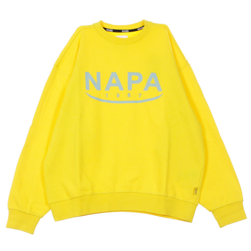 B-arosa Crew Sweat Gelbes Herren-Sweatshirt mit Rundhalsausschnitt