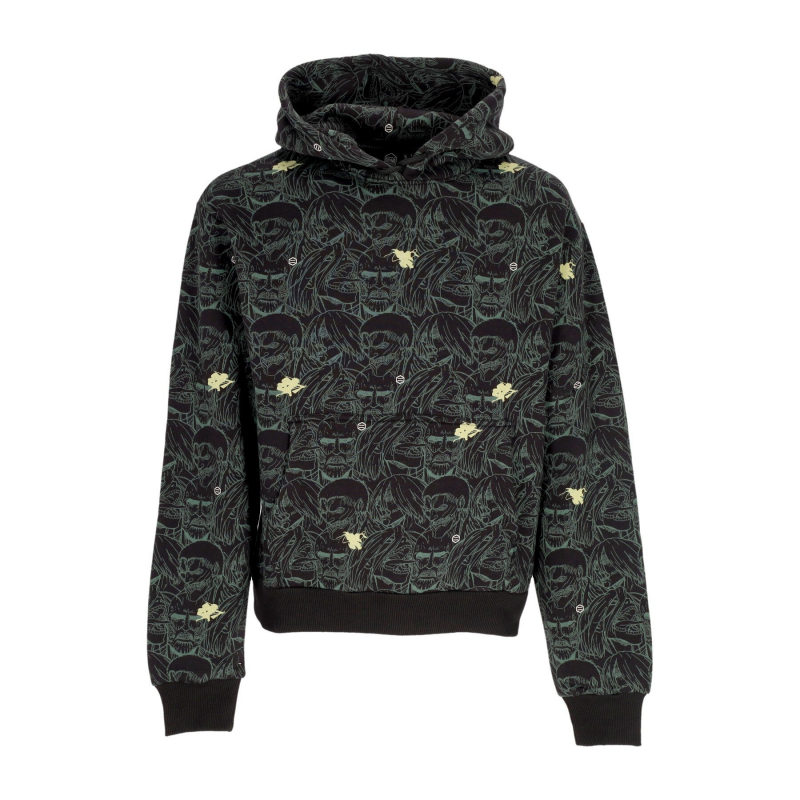 Herren Kapuzenpullover Aot Pattern Hoodie X Attack On Titan Schwarz