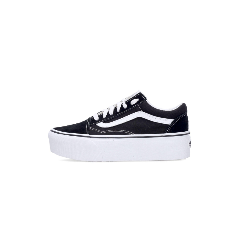 Old Skool Stackform Wildleder/Canvas Schwarz/True White Damen-Halbschuh