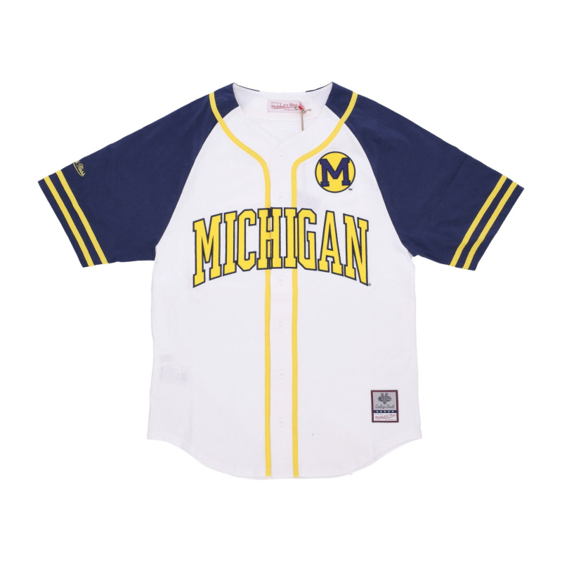 NCAA Practice Day-Trikot mit Knopfleiste vorne fur Herren, Micwol WeiB
