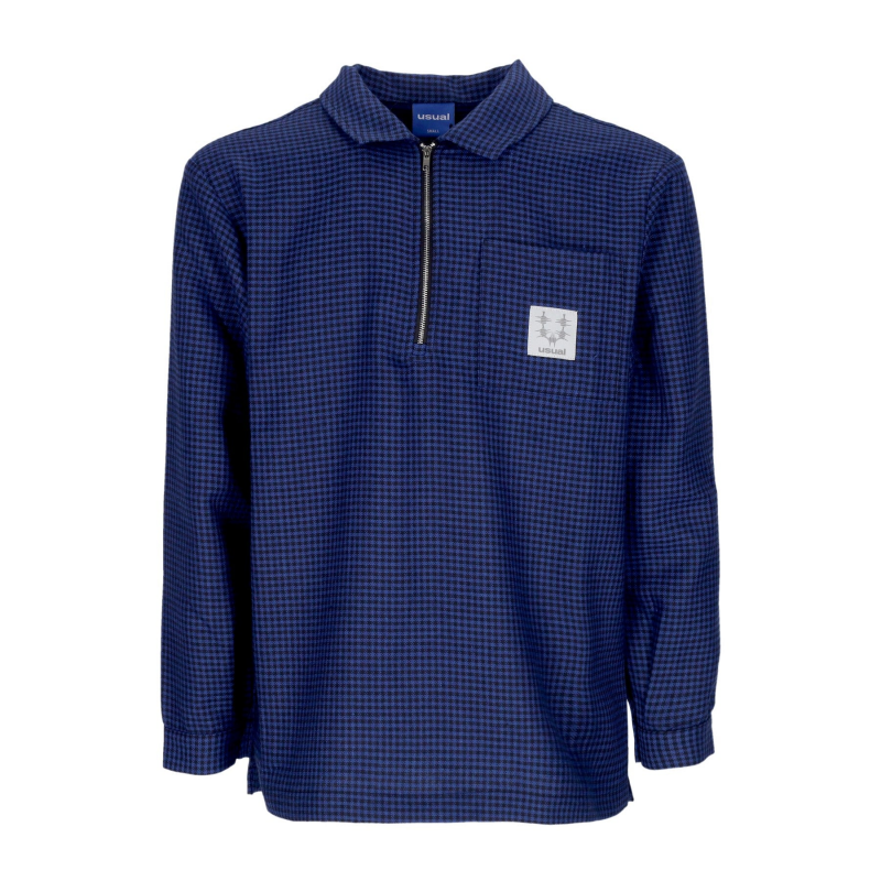 Langarm-Herren-Signature-Hemd Blau/Schwarz
