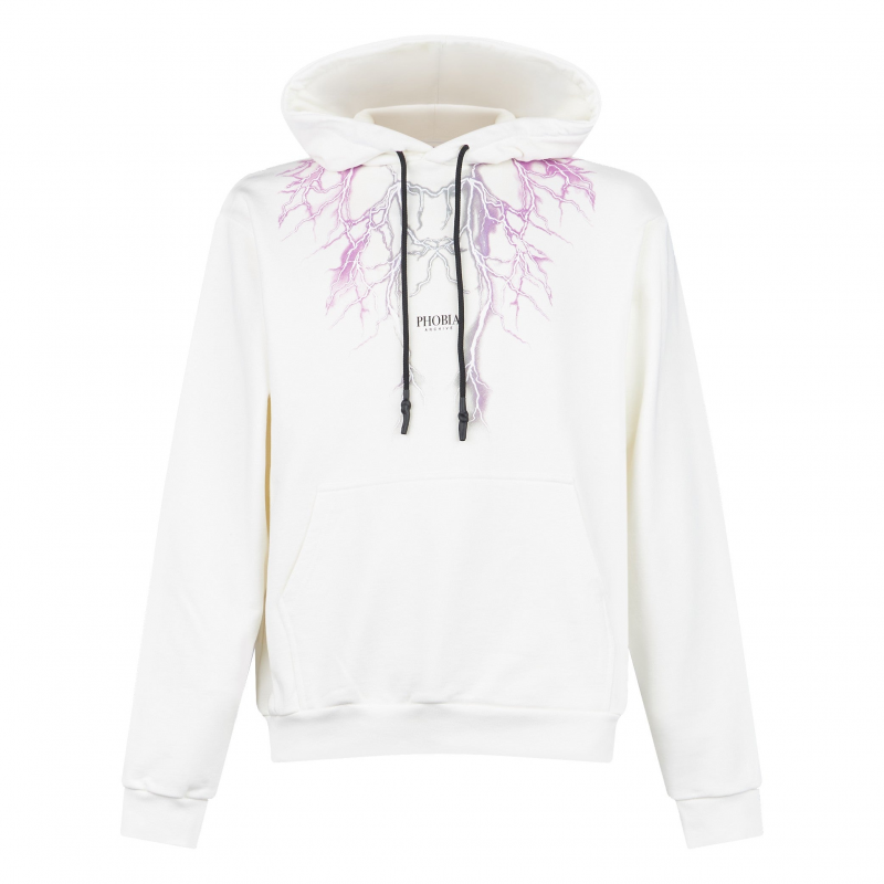 Leichter Herren-Hoodie Lightning Hoodie WeiB/Lila/Grau