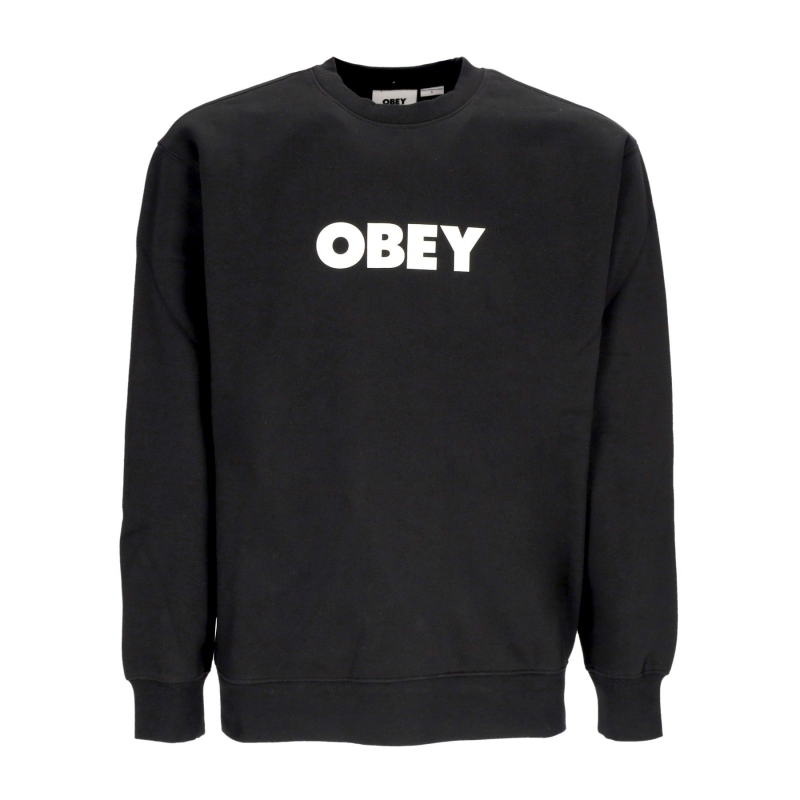 Bold Crew Premium Fleece Herren-Sweatshirt mit Rundhalsausschnitt, Schwarz