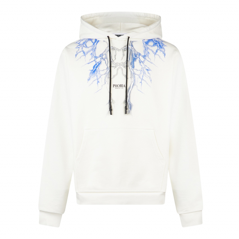 Leichter Herren-Hoodie Lightning Hoodie WeiB/Blau/Grau