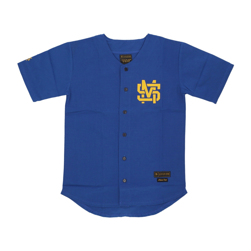 Herren-Jacke mit Knopfen, Monogramm-Jersey-Blau