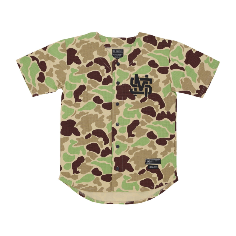 Herren-Jacke mit Knopfen aus Jersey mit Monogrammmuster und Camouflage-Muster