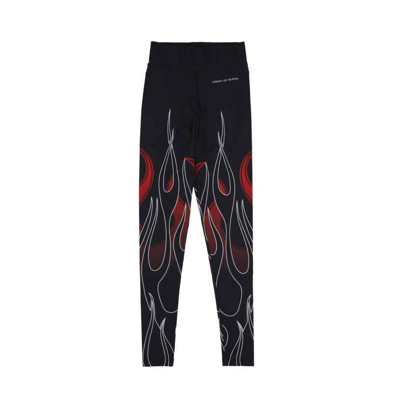Leggings Damen Double Flames Leggings Schwarz/Rot