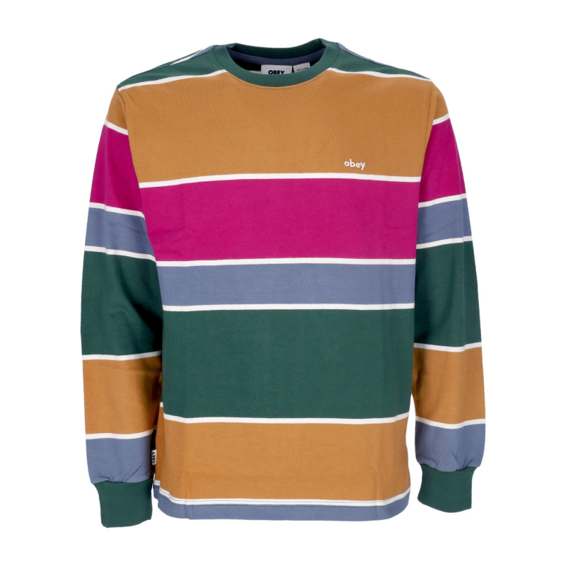 Nationale Stripe Herren-Langarm-T-Shirt L/s Tee Dark Cedar Multi