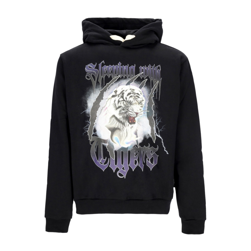 Tiger Hoodie X Emis Killa Schwarzes leichtes Kapuzenpullover fur Herren