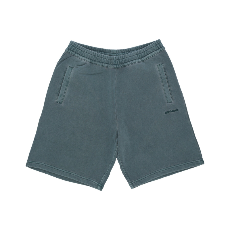 Herren Duster Sweat Short Discovery Green Garment Dyed Kurze Trainingshose