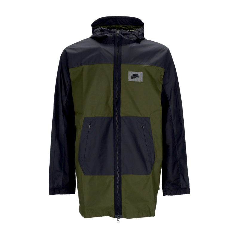 Gewebte Jacke fur Herren, Raugrun/dunkles Rauchgrau/Sicherheitsorange