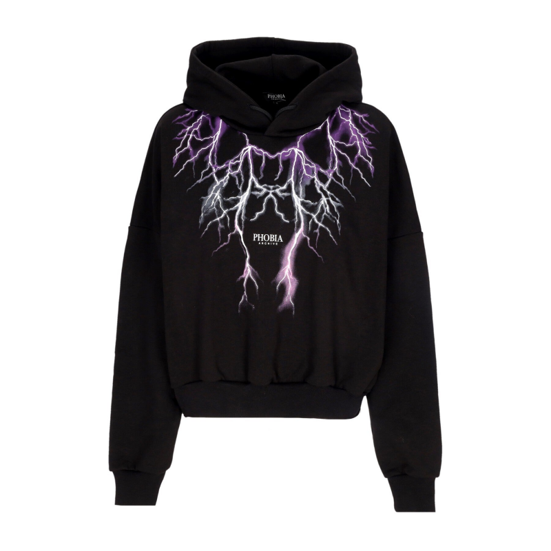 Leichter, verkurzter Damen-Hoodie Lightning Crop Hoodie Schwarz/Lila/Grau/Fuchsia