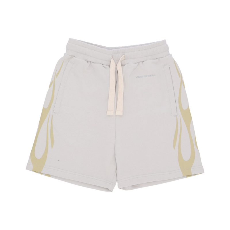Kurze Trainingshose fur Herren, Flames-Shorts, Lunar Rock/off White